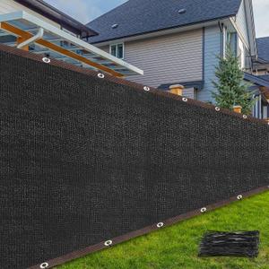 Windyun 3 x 100Ft Wind Screen Privacy Screen Fence Black 150 GSM 88% Blockage with 100 Cable Zip Ties Heavy Duty Commercial Residential Netting Fence Cover for Outdoor Wall Garden Yard Backyard