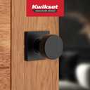 Kwikset Pismo Interior Passage Door Knob, Handle For Closet and Hallway Doors, Non-Locking Doorknob in Matte Black, with Microban Protection