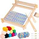Lemonfilter Weaving Loom for Kids, 9" x 11" DIY Hand-Knitting Wooden Tapestry Weaving Loom Kit, Large Weave Frame for Adult and Beginners Handcraft Gift for Birthday Christmas