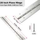 Heavy Duty Piano Hinge 20 Inch x 3 Inch Width, True 0.060'' Thick Stainless Steel Piano Hinge for Heavy Duty Cabinet, Door, Toolbox, Wooden Box, Metal Plate, Furniture, Industrial Project