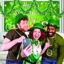 33 Ft St.Patrick's Day Tinsel Garland, Green Garland with Shamrock Saint Patricks Day Decorations for Saint Patrick's Day Party Decor, Shiny Hanging Clover St Patrick's Day Tree Decorations