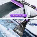 HEEYA Ice Scraper and Brush for Car, Extendable Snow Brush and Ice Scraper for Car Windshield Window, Car Snow Scraper and Brush with Foam Grip for SUV Truck Automobile Vehicle - Purple (33 Inch)