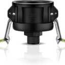 Tondiamo 275 330 Gallon IBC Tote Fittings Adapter 2 Inch Tote Tank Drain Adapter with Camlock to 3/4 Inch Garden Hose Connection, Black(1 Pack)