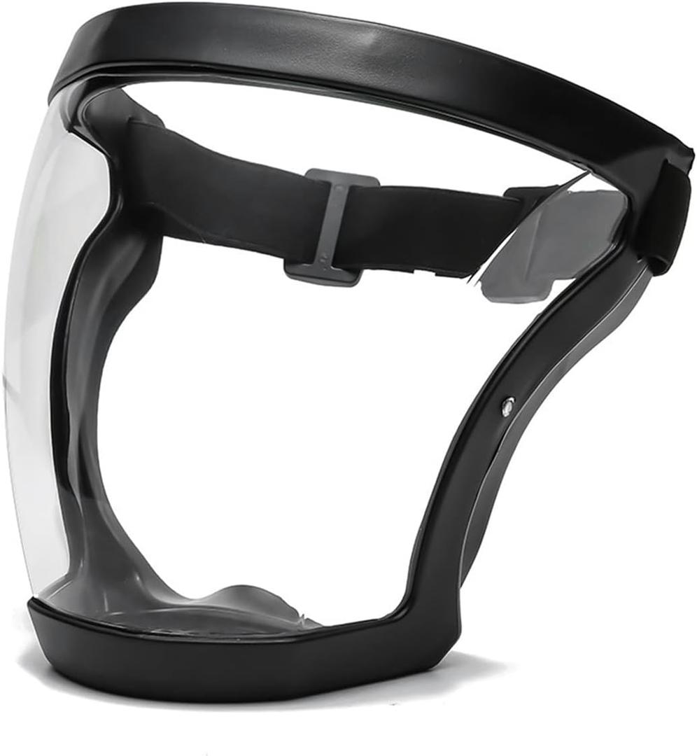 Super Protective Face Shield Anti-Fog Full Face Safety Shield Unisex All-Inclusive Face Protection with Detachable Filter (Black)