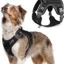 rabbitgoo Tactical Dog Harness Medium Sized Dog, No Pull Military Service Vest with Handle & Molle, Easy Control for Training Walking, Adjustable Reflective Straps, Black, Medium