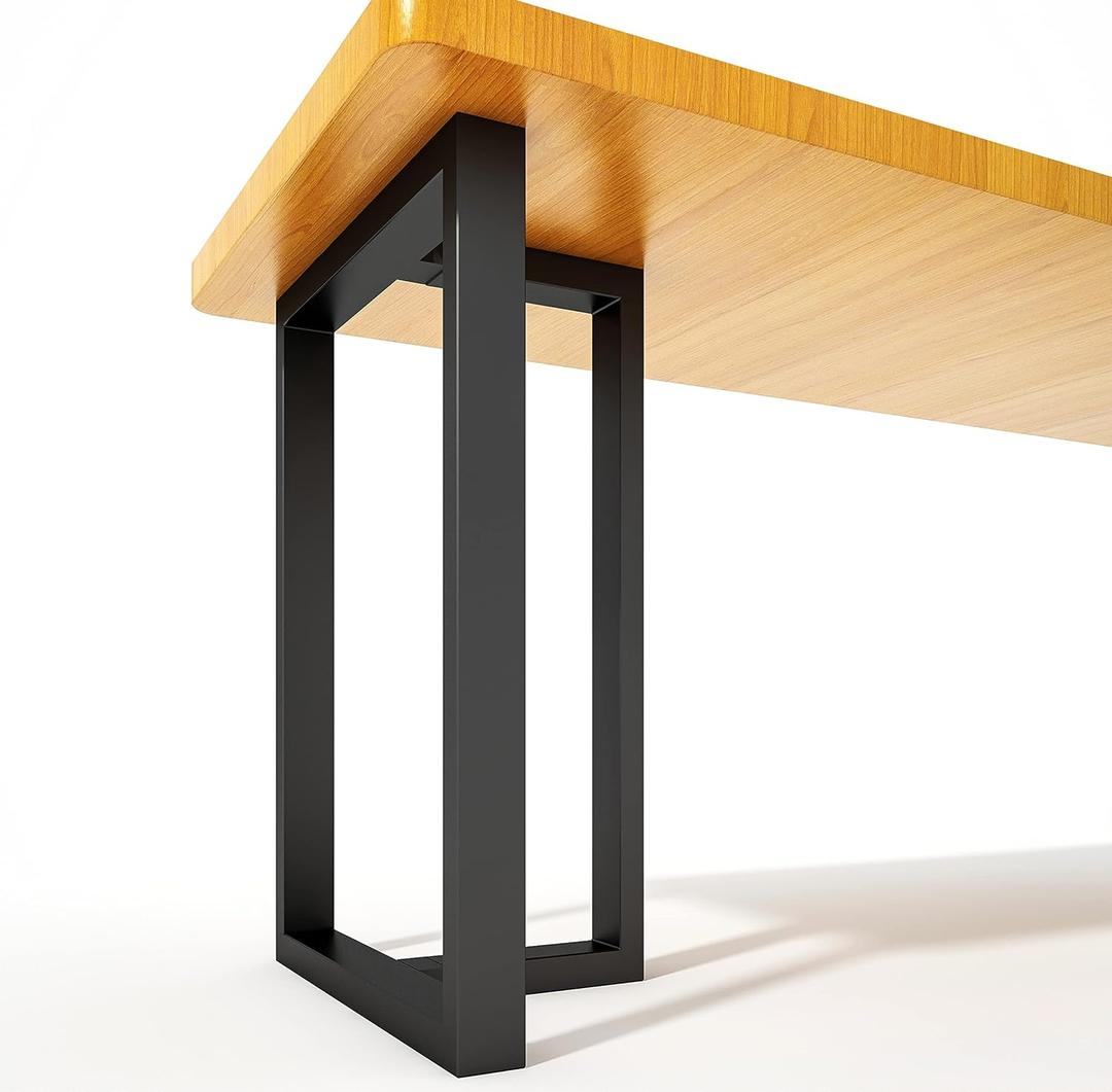 Luffioner Metal Table Legs Bench Legs,Table Legs Replacement Heavy Duty Square Tube Desk Legs Furniture Legs for Coffee Table, Dining Table,Side Table (28"X 17.7", T-Shape)