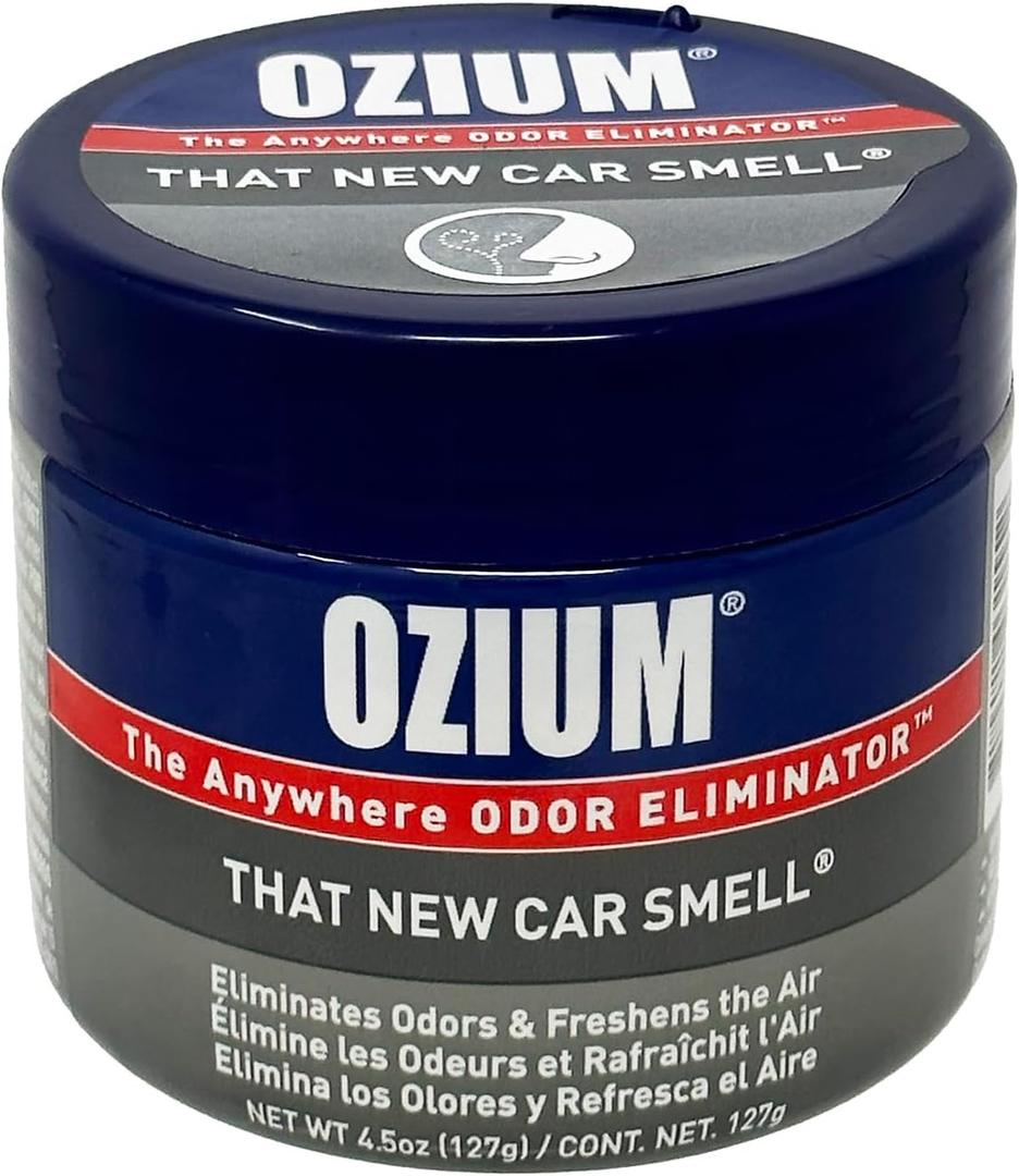 Ozium Air Sanitizer 4.5 Oz Gel: Odor Eliminator For Strong Odor, Car Air Freshener (New Car, 1 Pack)