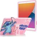 Disney Lilo and Stitch Kids Case for iPad - 9th Generation iPad Case, iPad 8th Generation Case, iPad 7th Generation Case - 10.2 2019/2020/2021 - Tablet Cover with Stand, Shockproof Silicone