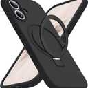 SKYLMW Compatible with iPhone 17 Case with Magnetic Invisible Stand Compatible with Mag-Safe Military Drop Tested Shockproof Silicone iPhone 17 Phone Cases for Women Men 6.3"Black