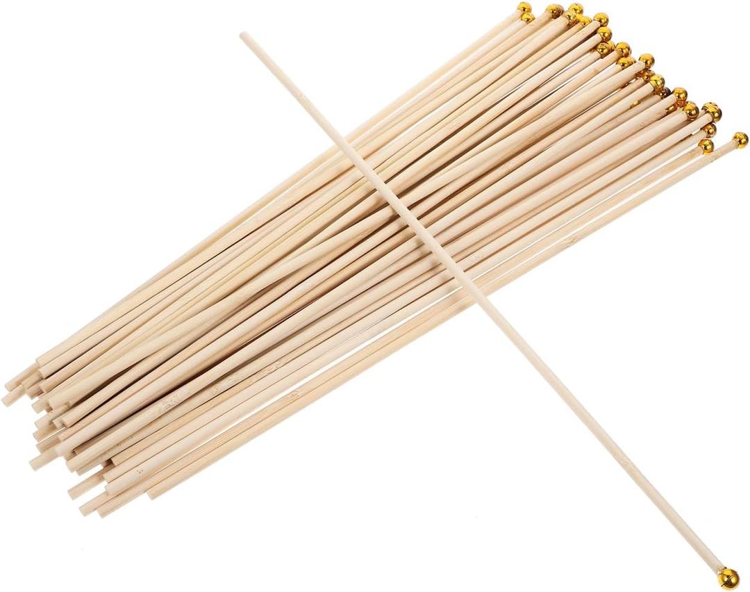 ABOOFAN 50pcs Bamboo Flagpole Sticks 40cm Mini Wooden Flag Sticks Handheld Flag Flagpole Replacement Flags on Stick Poles for Meeting Room Celebration Accessories