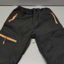 linlon Kids Boy's Snow Waterproof Pants Youth Fleece Lind Hiking Softshell Warm Insulated Trousers (14-15 Years, Black)