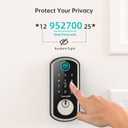 WiFi Smart Door LockHornbill keyless Entry Door Lock with Handle,Fingerprint Smart Lock with 2 Knobs, Alexa Bluetooth Remote APP Control,Auto Locking for Home Hotel,Satin Nickel