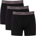 3-pack Soft Comfortable Mens 100% Organic Cotton Boxer Briefs (Medium, Black)