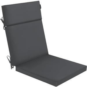 Favoyard Outdoor Chair Cushion 21 x 20 x 2 Inch Waterproof & Color Fade Resistant High Back Patio Furniture Cushion Replacement with Removable Cover, Ties and Hidden Zipper for Outdoor Dining Chairs (Dark Grey)