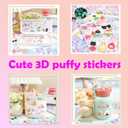 2 x 4 Sheets Fantasy 3D Animal Cartoon Glow-in-The-Dark Stickers - Small Puff Stickers with Penguin, Bear, Elf, and Cat Designs for Kids, DIY Fun in The Dark