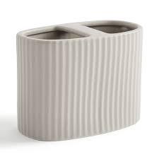 Ceramic Ribbed Electric Toothbrush Holder Bathroom Caddy Storage Multifunction