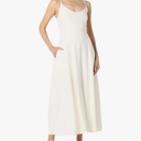 The Drop Women's Luna Scoop Neck Linen Maxi Dress, XL, White