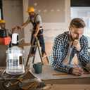 MJIYA Portable Water Bottle Pump, Universal Bottle Electric Water Dispenser with Switch and USB Charging, for Camping, Kitchen, Workshop, Garage (White)