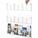 Sherr Acrylic Brochure Holder Wall Mount with Removable Dividers, Wide High Capacity Literature Display Stand for 4''x 9'', 8.5''x11'' Pamphlets, 26.7'' x 30.7'' for High-traffic Lobbies Events