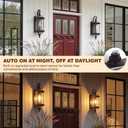 Solid Copper Dusk to Dawn Outdoor Wall Lighting, 18.5" Oil Rubbed Bronze Porch Light with Clear Beveled Glass, Exterior Wall Sconce for Front Door, Patio & Entryway, E26 Base
