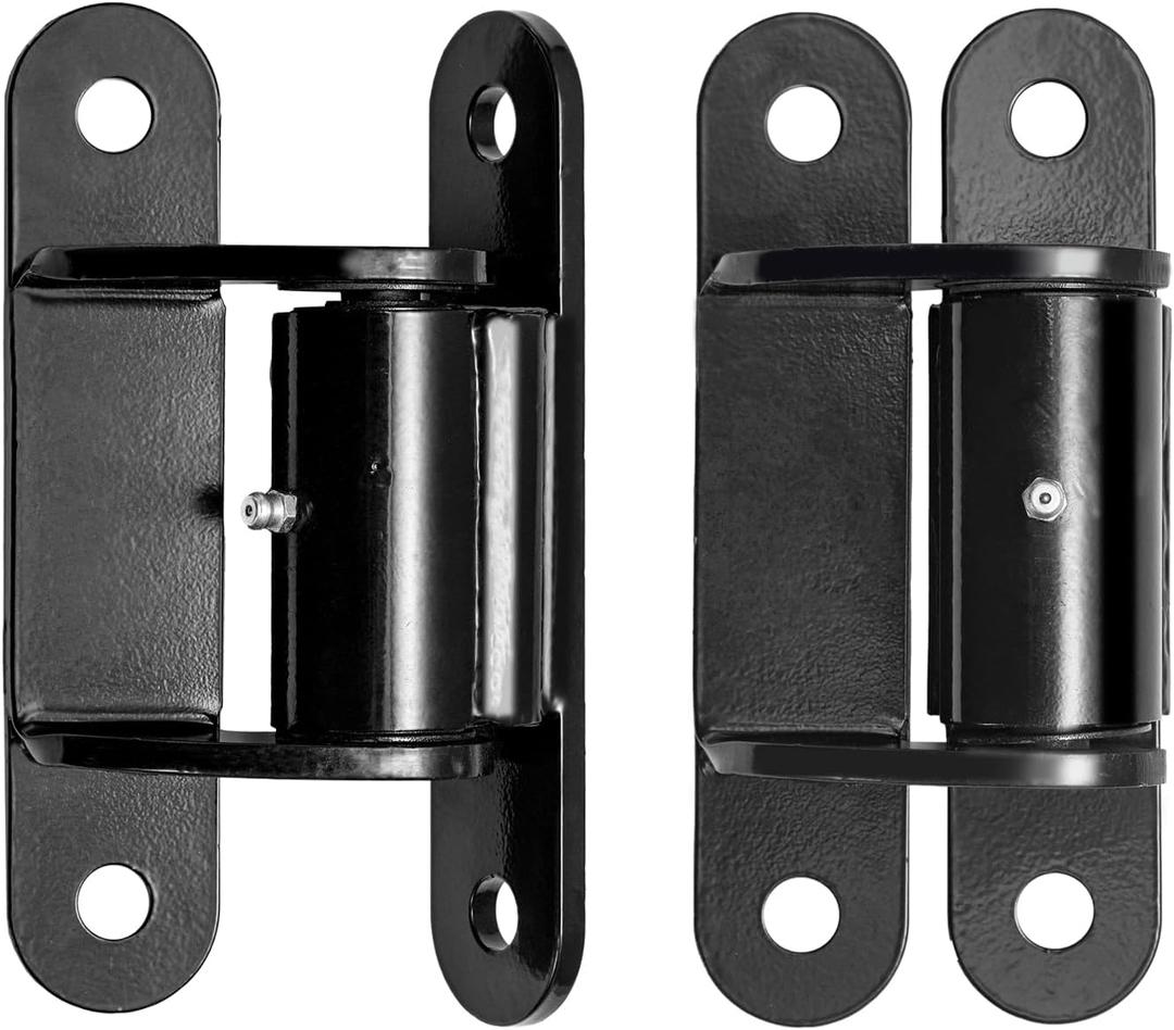 2 Pack Heavy Duty Gate Hinges 7" Sealed Bearings Adjustable Yoke Pivot Suitable for Large Driveway Gates Carbon Up to 1100 Pounds Black