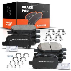 A-Premium Front and Rear Ceramic Brake Pads Set Compatible with Toyota Models - Avalon 2000-2004, Solara 1999 V6 3.0L, Solara 2001-2003, Camry 2000-2001 V6 3.0L, with Hardware, 8-Pack