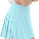 Stelle Girls Tennis Skort with Built-in Shorts & Pockets, Pleated Skirt (Blue, XL)