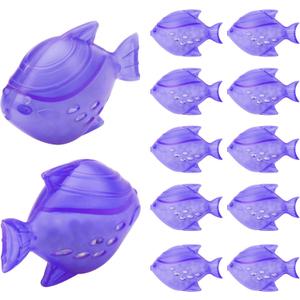 Funmit Humidifier Cleaning Fish, 12 Pack Humidifier Cleaner for Humidifiers and Fish Tanks, Purifies Water, Prevents Hard Water Build-Up, Reduces Scale, Purple
