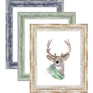 AAQ 8x10 Picture Frame of 3 Set- Picture Frames with HD Plastic Cover,Farmhouse Picture Frames for Table or Wall Hanging (Multicolour)