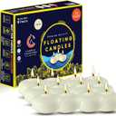 Candle Charisma Ivory Floating Candles 3 Inch (Set of 24)  8-Hour Dripless, Smokeless Burn with Natural Flickering Flame  Perfect for Weddings, Centerpieces, Pool Nights & Special Events