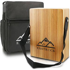 EastRock Portable Cajones Beat Box Hand Drum Cajon, Stringed Persussion Instrument Kit with a Carrying Bag, with Guitar Strings