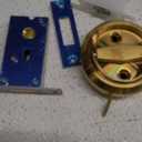 PATIKIL Round Recessed Door Lock, Stainless Steel 304 Hidden Recessed Cup Door Handle Furniture Pulls Latch Knob for Privacy Pocket Door Lockers, Gold