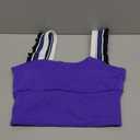 LAMISSCHE Womens Cropped Workout Tank Tops Padded Sports Bra Time Out Tank Ruffle Athletic Yoga Gym Camisole Tops (Medium, Dark Purple)