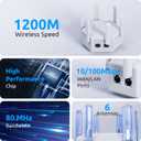 1200Mbps Dual Band WiFi Repeater, 5GHz&2.4GHz WiFi Extender Signal Booster