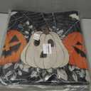 Faptoena Halloween Kitchen Rugs Set of 2,Black Pumpkin Spider Web Kitchen Mats for Floor, Halloween Non-Slip Washable Sink Mats Home Decor Doormat+Runner Rug