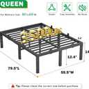 14 Inch Queen Bed Frame Heavy Duty, Upgrade Metal Steel Platform Black
