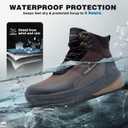 Men's Orthopedic Wide Waterproof Hiking Boots: Comfortable Plantar Fasciitis Arch Support Diabetic Foot Pain Relief Trail Sneakers, Backpacking Travel Gowalk Training Walking Shoes Brown Size 10.5