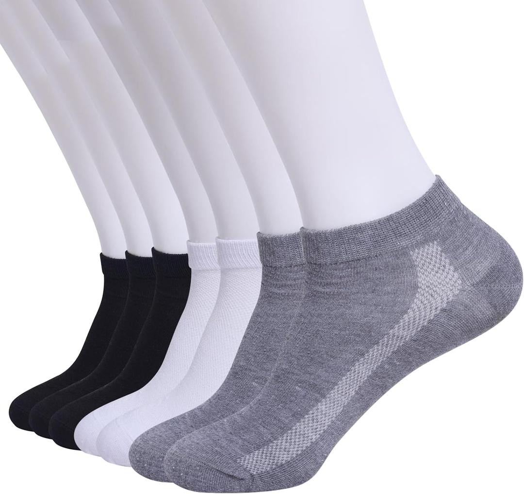 7 Pairs Thin Ankle Socks for Men Women Low Cut Short Sock Pack