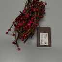 Rhytsing Red Berry Branch Pre-lit Garland with 30LED Lights, Battery Operated Fairy String Lights with Timer Function for Christmas Mantle Decoration Indoor Use - 5.9FT