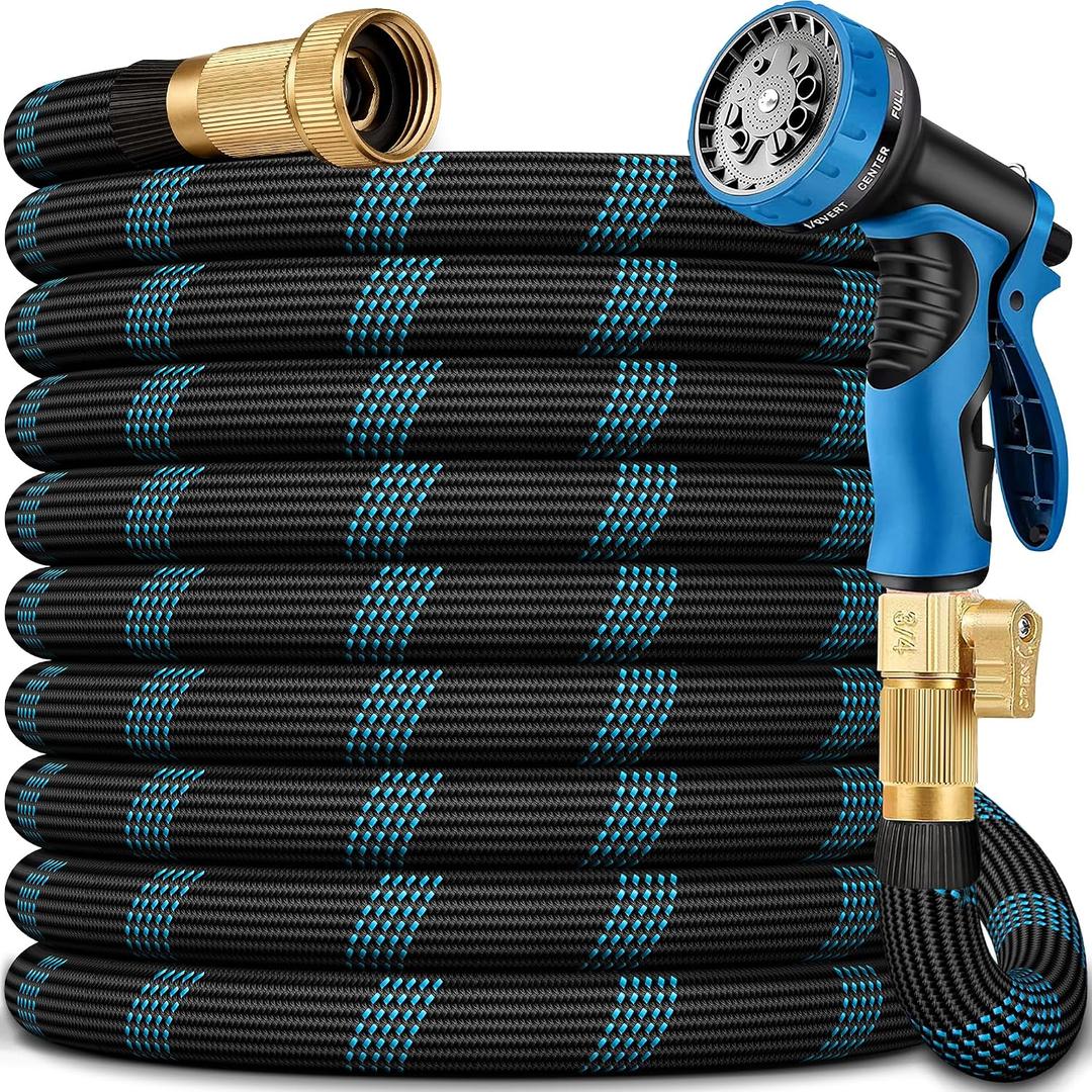 100 FT Non-Expandable Garden Hose, 2026 New Upgraded Flexible Water Hose, Ultra Lightweight Non-Expanding hoses with 10 Function Sprayer, Leak proof, Pressure Resistant for Yard, Outdoor