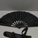 2 Pcs Large Rave Fan Set with Folding Summer Hand Fan Holster for Festival Line Dancing Festival Party