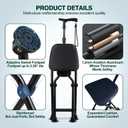 Folding Cane with Seat, 400 lbs Heavy Duty 4-Leg Walking Cane Chair, 35.63-38.39"