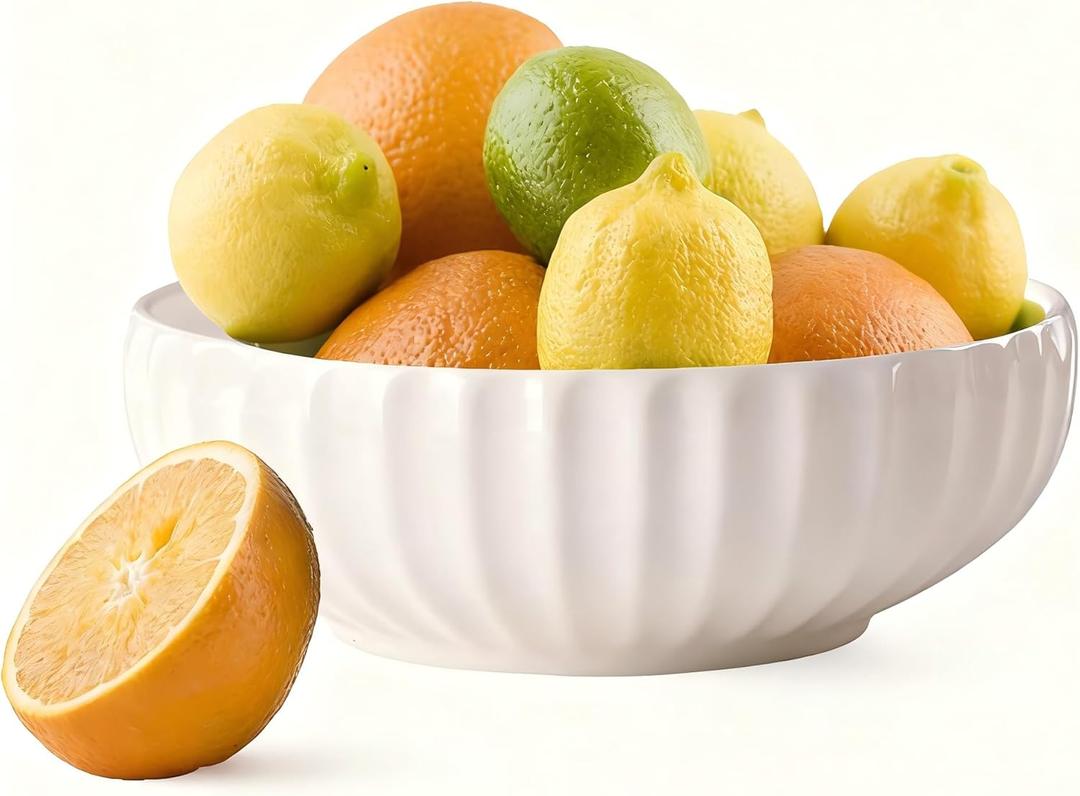 Ceramic Fruit Bowl for Home Kitchen Decor, 10" Large Fruit Basket,Decorative Fruit Storage for Table Countertop, Fruit and Vegetable Holder