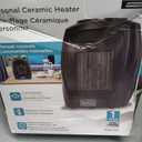 BLACK+DECKER Personal Ceramic Heater, Space Heater for Office Desk, Home Office & Personal Use Desk, 2 Heat & Fan Only Settings, Adjustable Thermostat, BHDC201, Black