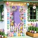Happy Easter Door Cover Banner 70.87 x 35.43 Inch, Spring Easter Bunny Eggs Welcome Porch Banner, Vertical Easter Door Banner Decoration for Front Door Indoor Outdoor Party Decor
