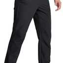 MAGCOMSEN Men's Lightweight Hiking Pants with 4 Pockets Water Resistant Quick Dry Fishing Travel Work Outddoor Pants (Black)