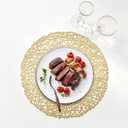 10Pcs Gold Placemats Round, Heat Resistant Woven Gold Placemats Hollow Out Pressed for Party Dinner Table, 14.96 inches