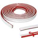 Flexible Trim Caulk Strip Wall Moulding Trim, 1 in x16 Ft Peel and Stick Trim for Wall Corner Deco, Ceiling, Backsplash Tile Edge, Countertops, Baseboard, Floor(White)