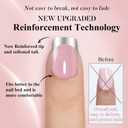 Press on Nails Short 5 Styles, Jofay Fashion 160Pcs Salon-Like Fake Nails with Chrome/Rainbow Laser/Chasing Light Cat Eye Designs, Acrylic French Tip Press on Nails Glue on Nails (A-01 Winter Daily)