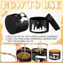 Willinglong 10 Pack Jesus Advent Candle Tins 4 oz Nativity Theme Empty Candle Jars with Lids Black for Making Candles DIY Christmas Catholic Christian Church Gift, Exquisitely Packaged